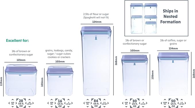 iChewie Bop Top | Airtight Meal Prep Containers with Lids | Food Storage Container Sets | Snack and Overnight Oats Fridge Organizer | Pantry and Kitchen Organization
