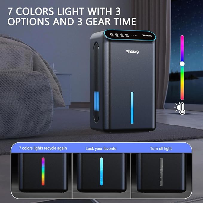 Dehumidifier for Basement (85 OZ, 800 sq ft) Quiet Dehumidifiers for Home, Auto Shut-Off, Sleep Mode, 3 Gear Timer(8H,16H,24H), Small Dehumidifier for Bedroom, Bathroom with Drain Hose (Deep Black)