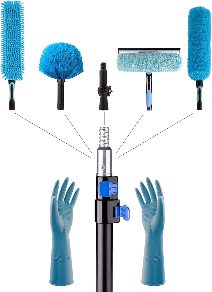 APMOLAR 20 Foot High Reach 5-to-12 Foot Long Duster for High Ceilings Fan Cleaner with Sturdy Lightweight Extension Pole