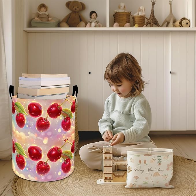 Bee Laundry Basket Hamper 19.7"x15.8", Honey Bee Foldable Waterproof Oxford Clothes Storage Bucket for Room Bathroom Bedroom Nursery Decor, Toy Organizer Bins Gifts for Kids Boys Girls