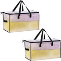 VENO 2 Pack Moving Bags, Christmas Storage Bins, Moving Boxes Alternative, Comforter and Blanket Storage Bags, College Dorm Packing Supplies, Foldable Heavy-Duty Tote (Clear, 2 Pack)