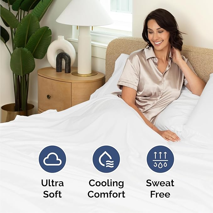 Cal King 6 Piece Sheet Set - Comfy Breathable & Cooling - Ultra-Soft Hotel Luxury Bedding Set with 8-16 Inch Deep Pockets - 1 Flat & 1 Fitted Sheet & 4 Pillowcases - Wrinkle Free & Easy Care - White