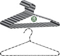 15 Pcs Fabric Wrapped Metal Hangers Covered Wire Hanger Metal Coat Hangers Non Slip for Clothes Closet Clothing Suit Shirt Pant (Black and White)