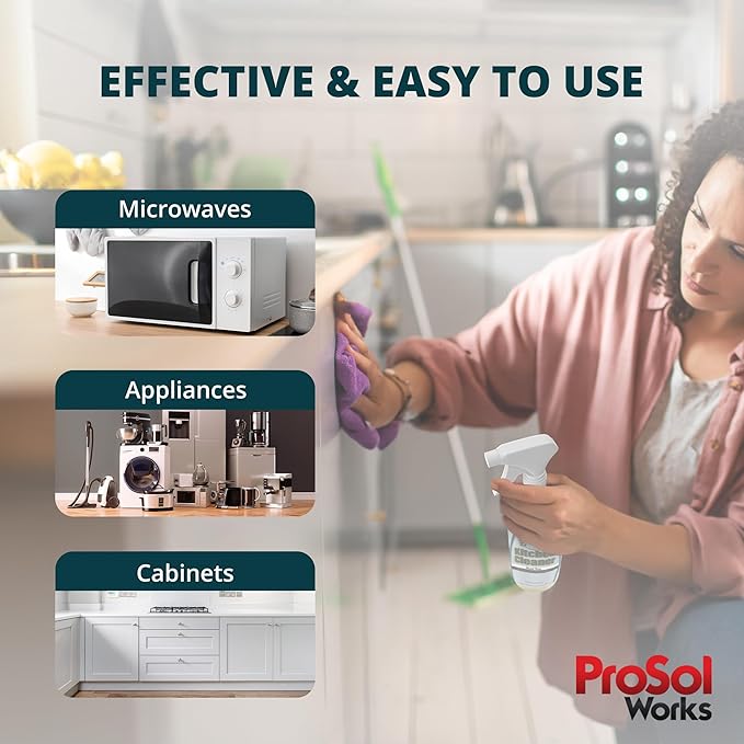 PROSOL WORKS Kitchen Cleaner 16 oz - Daily Cleaning Spray for Countertops, Sink, Cabinets, Appliances, & Stainless Steel Cleaner Revealing Natural Shine & Refreshing Scent - Safe on All Surface