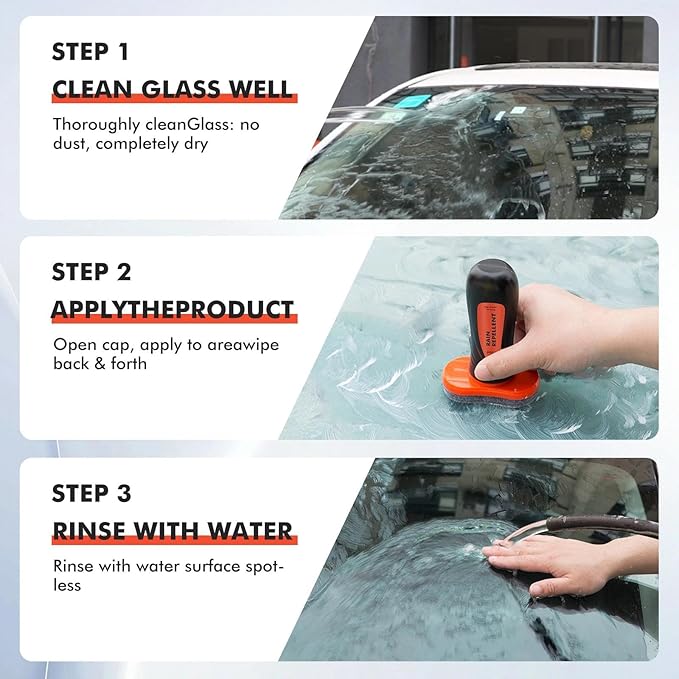 Edantas Glass Water Repellent Brush for Car,Hydrophobic Windshield Rain Repellent Coating Protection to Windows Mirrors,Improve Visibility Driving Safer Driving - 3.38 Fl oz