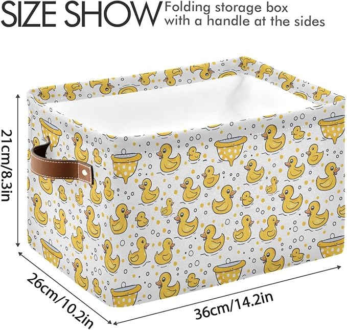 ALAZA Yellow Duck Stylish Foldable Storage Box Storage Basket Organizer Bins with Handles for Shelf Closet Living Room Bedroom Home Office 1 Pack