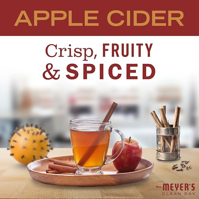 MRS. MEYER'S CLEAN DAY Room and Air Freshener Spray, Non-Aerosol Spray Bottle Infused with Essential Oils, Limited Edition Apple Cider, 8 fl. oz - Pack of 3