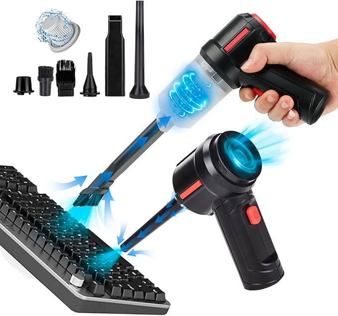 Meudeen Air Duster - Computer Vacuum Cleaner - for Keyboard Cleaning- Cordless Canned Air- Powerful - Energy-Efficient(Air-01)