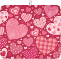 ABSOP Valentine's Day Dish Drying Mat 16 x 18 Inch Heart Shaped Pattern Dish Drying Pad Absorbent Microfiber Mats for Red Dish Rack Pad for Kitchen Counter Coffee Bar Decor