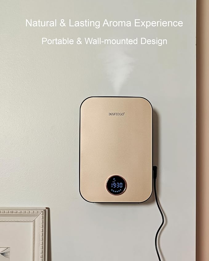Home Diffuser|150ml Large Capacity Essential Oil Diffuser|Smart Bluetooth Controlled Pure Essential Oil Diffuser|24/7 Customizable Settings (Black Gold)