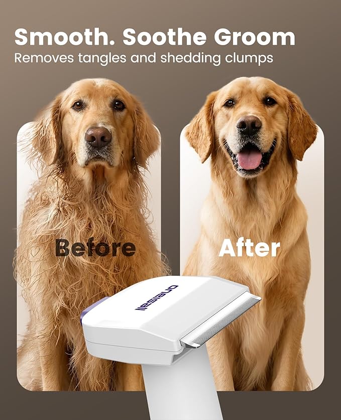 oneisall Dog Grooming Vacuum Kits: 15000Pa Shedding Brush with Grooming Tools, 3 Suction Low Noise, Pet Grooming Vacuum for Thick and Undercoat, 1.5L Dust Cup Dog Hair Vacuum, Home Cleaning, LM5