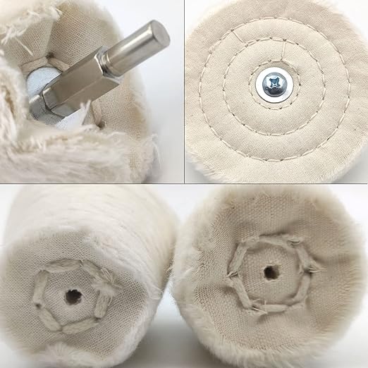 Tworider 19 Pcs Buffing Wheel for Drill,Buffing Pad Polishing Wheel Kits with 6 Pcs Polishing Compound and 5 Pcs Felt Polishing Wheel,for Aluminum, Stainless Steel, Chrome,Metal,Glass,Car Detailing