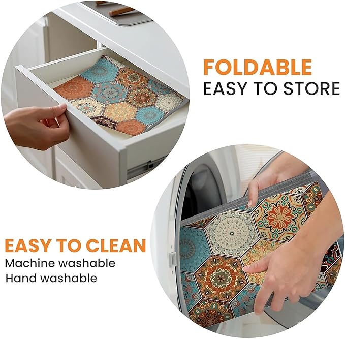 Dish Drying Mat For Kitchen Counter, Personalized Bohemian Microfiber Absorbent Dish Drainer Rack Pad Reusable Large 18x24in Drying Mat