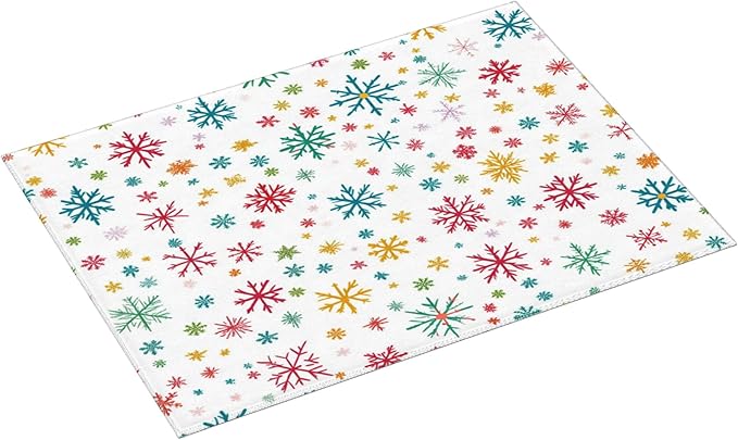 Christmas Snowflake Dish Drying Mat for Kitchen Counter Microfiber Super Absorbent Non-Slip Dish Drying Pad for Countertops Dishes Utensils Stylish Quick-Dry Machine Washable 18x24 Inch
