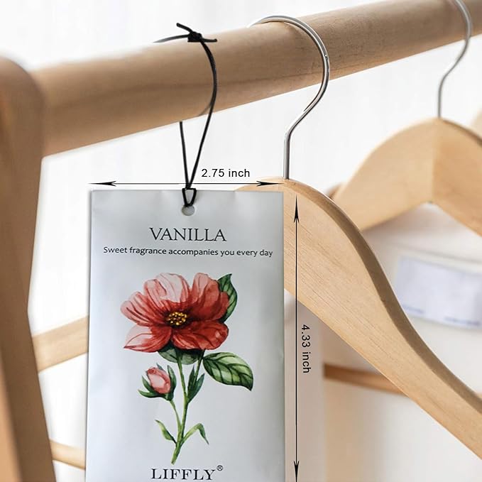 LIFFLY 14 Packs Scented Sachets for Drawers and Closets Lavender, Rose, Jasmine, Ocean, Vanilla, Sandalwood, Gardenia 7 Scent Gift Box