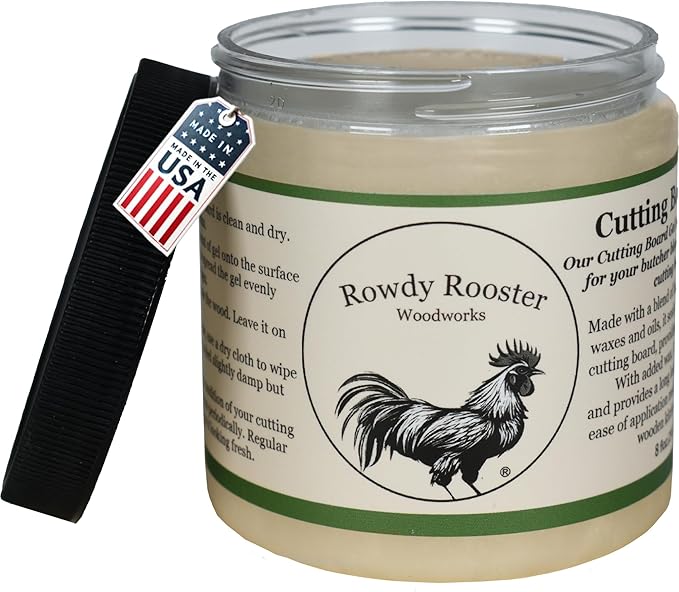 Cutting Board Gel - Wax and Oil Treatment in One - with Food Grade Mineral Oil & Beeswax-Butcher Block Conditioner, Cutting & Charcuterie Board Wax, Citrus Scent.-USA Made* (8 fl.oz)