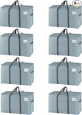 VENO 8 Pack Moving Bags and Large Christmas Storage Bins with lids. Alternative to Moving Boxes, Packing Supplies for College. Extra Large Heavy Duty Totes for Packaging (Light Blue Matte, 8 Pack)