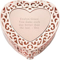 THINGS REMEMBERED Rose Gold Heart Cut Out Jewelry Box (Free Customization)