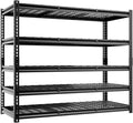 cynnda 5-Tier 60" W X 24" D X 72" H Storage Shelves 3000LBS Garage Shelving Metal Storage Racks and Shelving Adjustable Heavy Duty Shelf Units for Basement Industrial(Black)