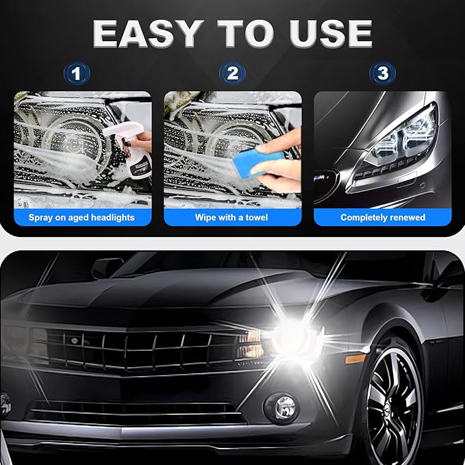 Headlight Cleaner and Restorer Kit Car Headlight Cleaner Long-Lasting Clarity for Cars Trucks Motorcycles