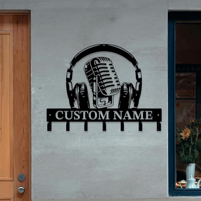 Personalized Custom Music Wall Hooks,Metal Music Room Art Clothes Hooks,Metal Music Wall Home Storage Decorative,For Front Door, Hallway, Kitchen, Bedroom,Keys,Hats (Style I)