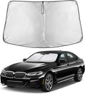 EcoNour Windshield Sun Shade Compatible for BMW 5 Series 2017– 2023 Front Window Sunshade Foldable Sun Visor UV & Heat Blocking Protection