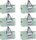 VENO 6 Pack Moving Bags, Christmas Storage Bins, Moving Boxes Alternative, Comforter and Blanket Storage Bags, College Dorm Packing Supplies, Foldable Heavy-Duty Tote (Light Green Matte, 6 Pack)