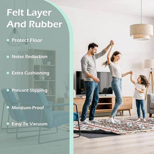 100% Waterproof Rug Pad, 9x12 Foot Non-Slip Rug Pad, 1/4 Inch Non-Slip Carpet,Suitable for Hardwood Floor Felt MATS and All Floors, Protecting The Floor and Keeping The Carpet Soft and Safe