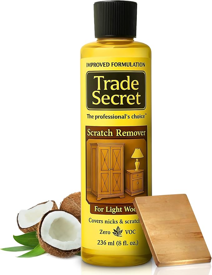 Trade Secret Light Wood Scratch Concealer, Scratch Remover for Real Wood Furniture & Floors – Covers Nicks, Scuffs & Dogs, Cats Scratches, Marks, Minor Defects