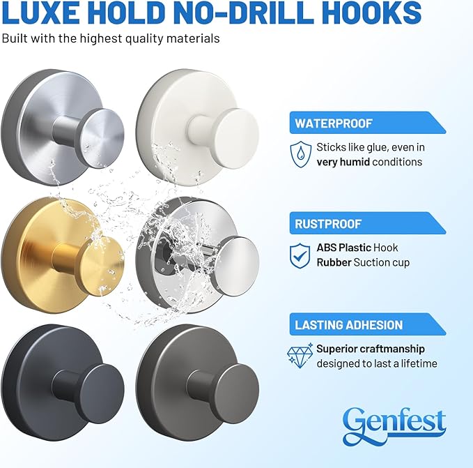 2026 Suction Cup Hooks for Shower, Towel, Home Storage, Window, Bathroom, Wreath, Kitchen, Class Door, Mirror, No-Drill Removable Heavy Duty up to 15 lbs Hook Holder (3 Pack, Silver)