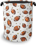 American Football Laundry Basket,Stars Foldable with Handles Tote Bag Oxford Cloth for Bathroom Bedroom Dirty Clothes Storage Bucket 16" x 20.8"