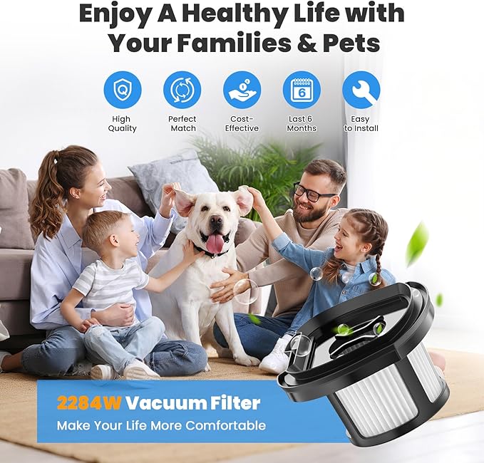 ZYZCBXZC 4 Pack 2284w Vacuum Replacement Filter for Bissell Pet Hair Eraser Filter Hand Vacuum 2284W 2390 2389 2390A, Compare to Parts # 1614212 1614203 1614204, 4 Mesh Filters and 4 Foam Filters