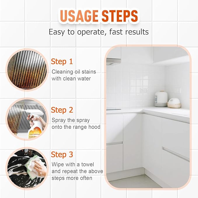 2PCS New Heavy-Duty Kitchen Degreaser Foam Cleaner, 2026 Clean Kitchen Oil Stains Spray, Multi-function Foam Cleaner Spray, Kitchen Degreaser & Cleaner for Multi-Surface Cookware & Countertop