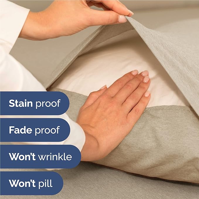 Twin XL 4 Piece Sheet Set - Comfy Breathable & Cooling - Soft Hotel Luxury Bedding Set w/ 8-16 Inch Deep Pockets - 1 Flat & 1 Fitted Sheet & 2 Pillowcases - Wrinkle Free & Easy Care - Heathered Beige