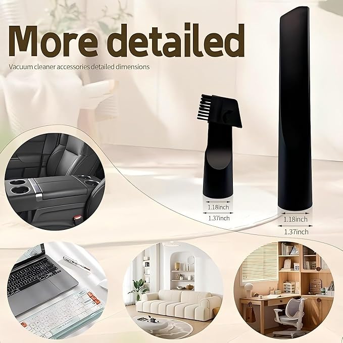13-Piece 1 1/4 Inch(32mm) Vacuum Attachments Cleaning Kit with Vacuum Floor Brush/Dryer Lint Vac Attachment/Flexible Crevice Tool