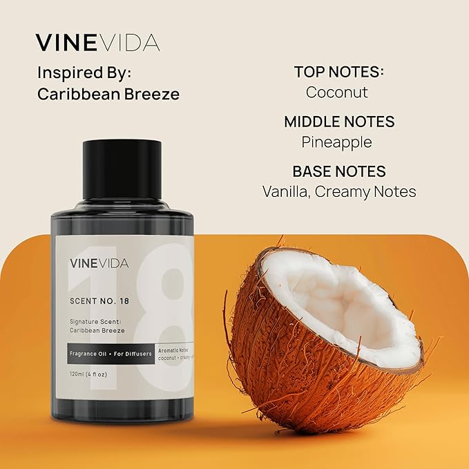 VINEVIDA Summer Collection (Pack of 4) - Diffuser Fragrance Oil Set - Cold Air Diffuser Oil