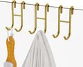 Shower Door Hooks, 3 Pack Over Shower Glass Door Hook, Plated Gold, 304 Stainless Steel Rack Hooks, Frameless Bathroom Hanger Drilling-Free, Glue-Free Towel Hooks, for 0.47inch(12mm) Thickness Glass