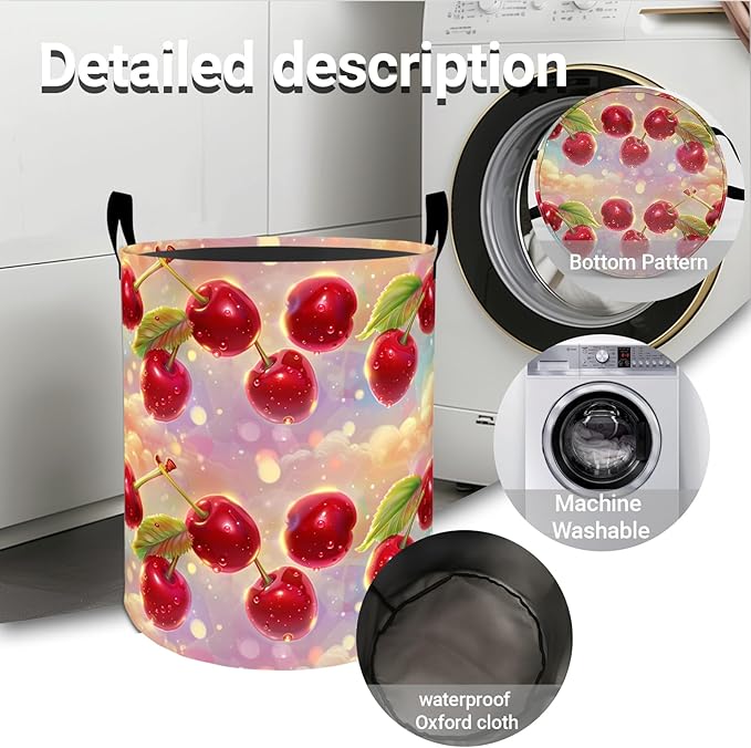 Beach Laundry Basket Hamper 19.7"x15.8", Ocean Starfish Foldable Waterproof Oxford Clothes Storage Bucket for Room Bathroom Bedroom Nursery Decor, Toy Organizer Bins Gifts for Kids Boys Girls