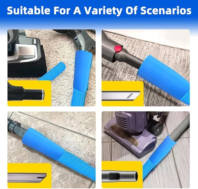 2 Pieces Dryer Vent Cleaner Kit, Dryer Vent Cleaning Kit for Safevent Pro, Dryer Lint Vacuum Attachment and Flexible Dryer Lint Brush, Universal Vacuum Adapter for Dryer Vents (Blue)