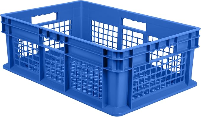 Hudson Exchange 24 x 16 x 8" (4 Pack) Mesh Straight Wall Handled Storage Container Tote, Blue