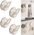 Adhesive Suction Cup Hooks - Milk White Heavy Duty Bathroom & Kitchen Wall Hook, 4-Pack, Ideal for Towel, Robe, and Loofah Storage