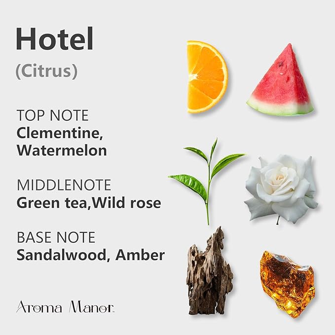 Hotel Diffuser Oil - Inspired by Luxury Scent - Essential Oils Blend (Clementine and Santal) - Luxury Aromatherapy Oil for Waterless Diffuser, Humidifier, Ultrasonic & Reed - 150mL
