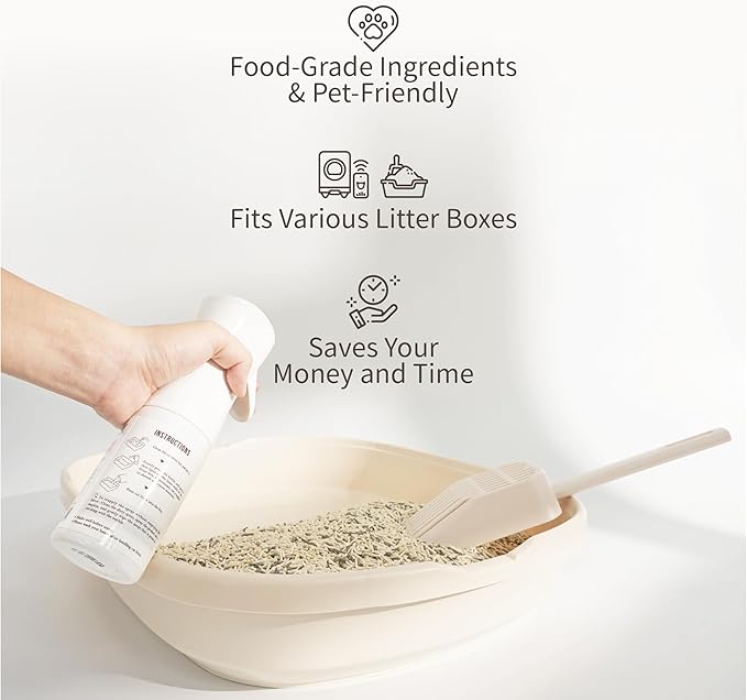 Lady N Non-Stick Coating Spray for Cat Litter Box and Self-Cleaning Litter Box | Alcohol-Free, Food Grade Waxing Formula, Prevents Sticking & Makes Cleaning Easy, 6 fl oz