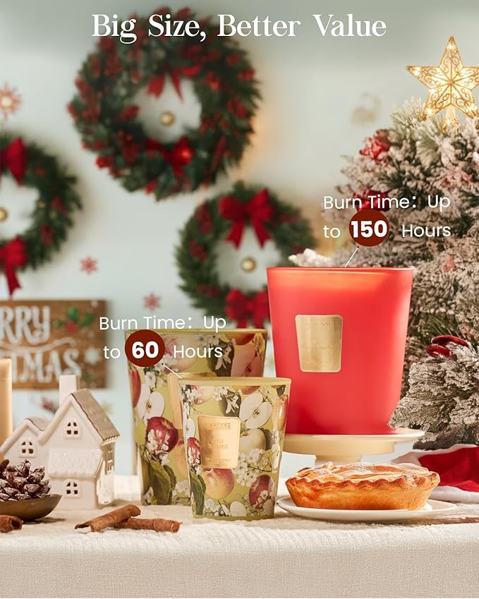 M&SENSE Apple Crumble Soy Candle, 14.1oz 60H Long Lasting, Aromatherapy Candle for Kitchen Warmth Winter Holiday Housewarming Gifts