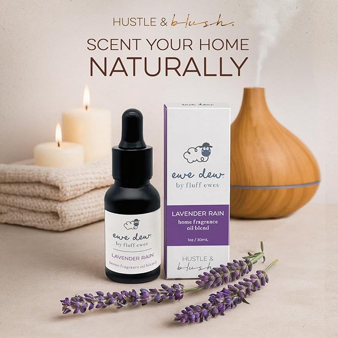 Hustle & Blush Essential Oils Blend for Dryer Balls, 15ml Lavender Rain, Natural Laundry Fragrance, Long-Lasting Fresh Scent, Ideal for Diffusers, Candle Making Holiday Gifts, Multi-Use for Home & DIY
