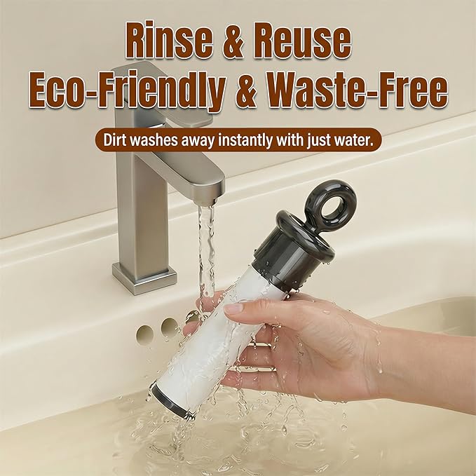 Washable Sticky Lint Roller for Pet Hair - Reusable 2-in-1 Dog & Cat Hair Remover Tool with Metal Fabric Shaver - Portable Gel Dust Cleaner for Couch, Carpet, Clothing (Marshmallow White)