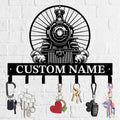 Personalized Train Metal Keys Hooks,Custom Name Metal Train Keys Hooks,Black Metal Train Wall Home Storage Decorative Keys Hooks,Key Holder Hooks for Wall (Style K)