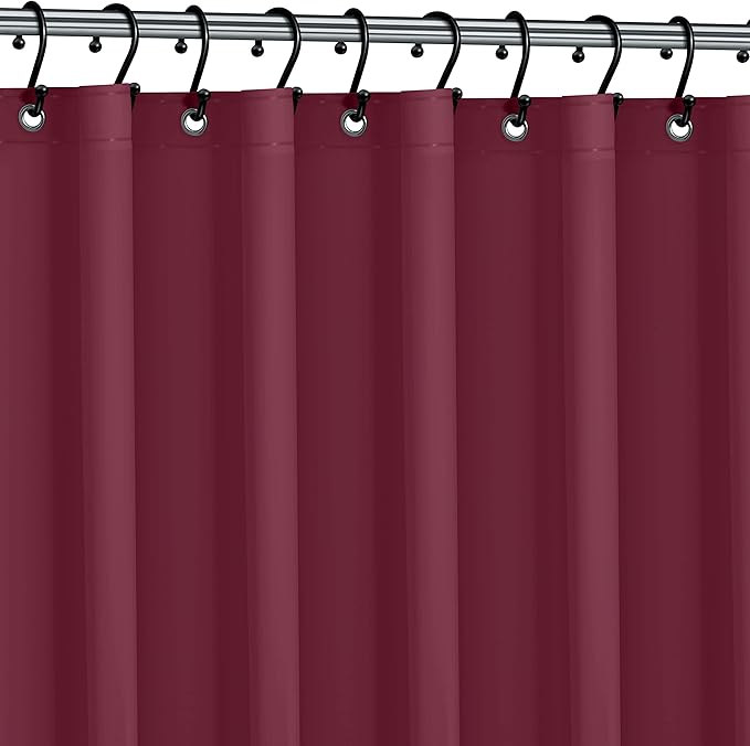 Premium Shower Curtain Liner, 72"W X 72"H - PVC-Free, 6G PEVA Shower Curtain with 12 Rust Proof Grommets And Magnet-weighted Bottom Hem - Moisture Stain Proof Shower Curtain Liner - Burgundy