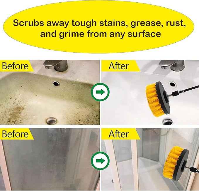 MB Stone Care Easy Oxy Marble Tile Grout Cleaner with Drill Brush KIT - Cleans Granite, Stainless Steel, Fabric, Quartz, Glass (Gallon Bundle)