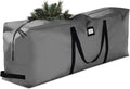 ZOBER 600D Oxford Fabric Christmas Tree Storage Bag - Fits 7.5 Ft Artificial Trees - Tear Proof Waterproof Christmas Tree Bag For Storage Box For Xmas - Strong, Durable Handles - Card Slot - Gray
